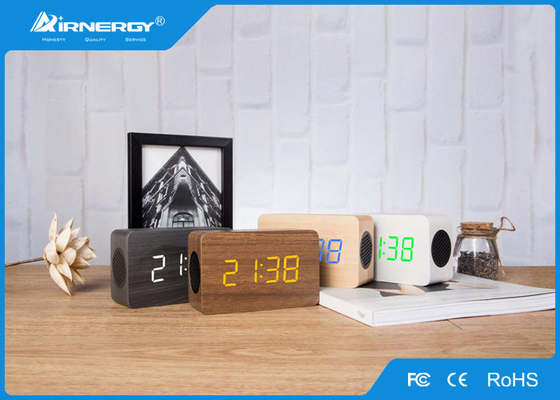 DC 5V/500mA Wooden Wireless Speakers / Portable Bluetooth Speaker Alarm Clock
