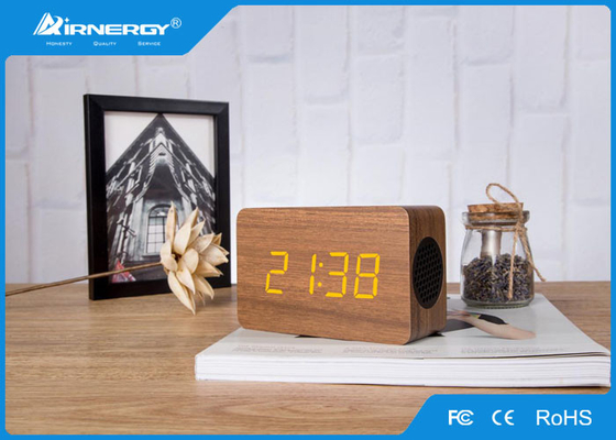 Radio de madera del despertador de la mini moda con la temperatura, frecuencia 50-16KHZ